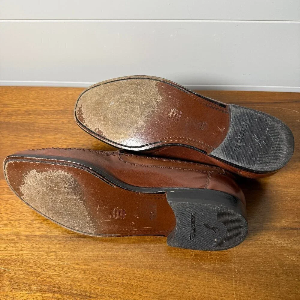 Giorgio Brutini Le Glove Brown Leather Kiltie Tassel Loafers Sz 11D
